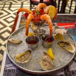Jumbo Shrimp Cocktail ($13.95) and half-dozen Raw Oysters ($18)<br/>